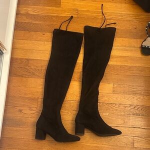 Black Suede Over-the-Knee Boots Stuart Weitzman